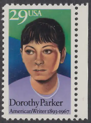 USA Michel 2312 / Scott 2698 postfrisch EINZELMARKE RAND rechts - Dorothy Parker (1893-1967), Schriftstellerin