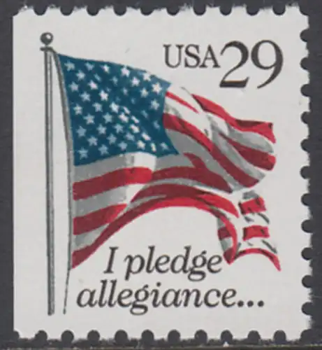 USA Michel 2314D / Scott 2593 postfrisch EINZELMARKE (links ungezähnt) - Flagge, Textanfang des Treuegelöbnisses
