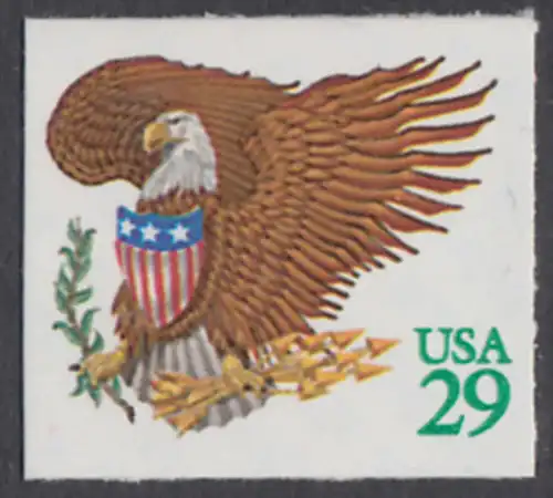 USA Michel 2320 / Scott 2596 postfrisch EINZELMARKE - Wappenadler; Adler mit Wappenschild (Cent in grün)