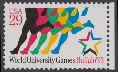 USA Michel 2344 / Scott 2748 postfrisch EINZELMARKE RAND rechts - Sommeruniversiade, Buffalo: Läufer