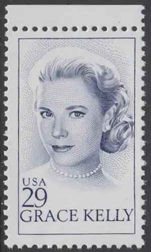 USA Michel 2346 / Scott 2749 postfrisch EINZELMARKE RAND oben - Grace Kelly (1929-1982), Filmschauspielerin; ab 1956 Fürstin von Monaco