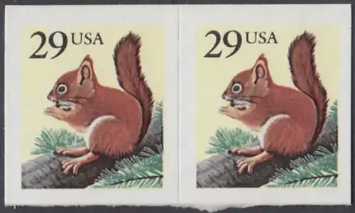 USA Michel 2385 / Scott 2489 postfrisch horiz.PAAR (a2) - Tiere: Eichhörnchen 