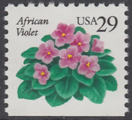 USA Michel 2404 / Scott 2486 postfrisch EINZELMARKE (unten ungezähnt) - Blumen: Usambara-Veilchen