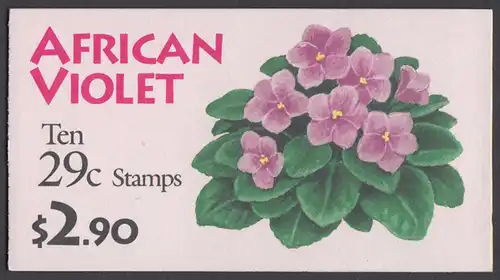 USA Michel 2404 / Scott 2486a postfrisch Markenheftchen(10) - Blumen: Usambara-Veilchen