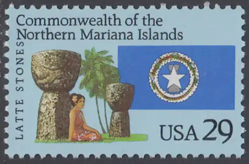 USA Michel 2423 / Scott 2804 postfrisch EINZELMARKE - 15 Jahre Commonwealth der Nördlichen Marianen: Latte-Steine