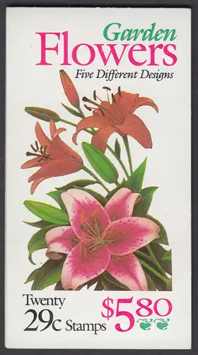 USA Michel 2450-2454 / Scott 2833a postfrisch Markenheftchen(20) - Gartenblumen des Sommers