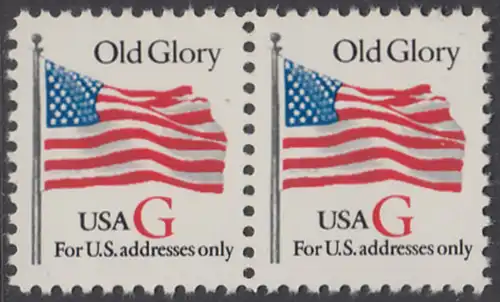 USA Michel 2533 / Scott 2882 postfrisch horiz.PAAR - Flagge \"Old Glory\" (rotes G)