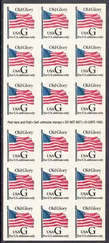 USA Michel 2537 / Scott 2887 postfrisch Folioblatt(18) - Flagge \"Old Glory\" (schwarzes G)