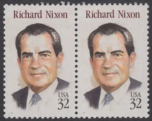 USA Michel 2557 / Scott 2955 postfrisch horiz.PAAR - Richard Nixon (1913-1994), 37. Präsident, reg. 1969-1974