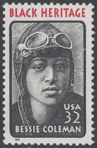USA Michel 2558 / Scott 2956 postfrisch EINZELMARKE - Schwarzamerikanisches Erbe: Bessie Coleman, Pilotin