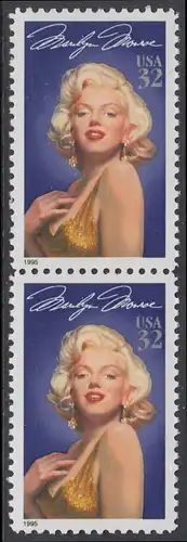 USA Michel 2570 / Scott 2967 postfrisch vert.PAAR - Hollywood-Legenden: Marilyn Monroe (1926-1962), Schauspielerin