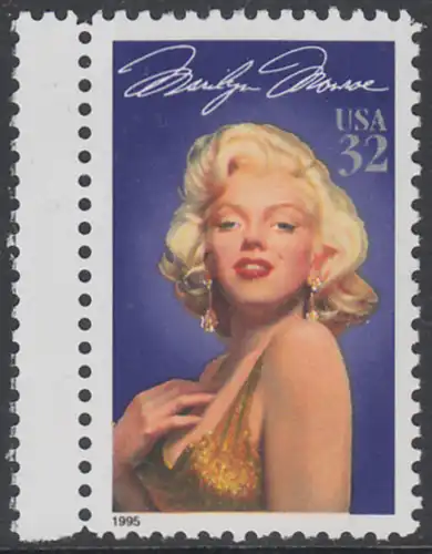 USA Michel 2570 / Scott 2967 postfrisch EINZELMARKE RAND links - Hollywood-Legenden: Marilyn Monroe (1926-1962), Schauspielerin