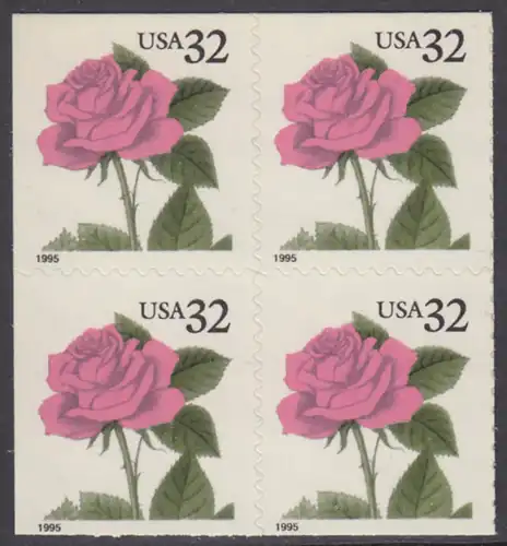 USA Michel 2571 / Scott 2492 postfrisch BLOCK (a1) - Blumen: Rose