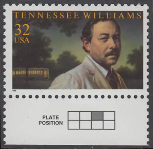 USA Michel 2673 / Scott 3002 postfrisch EINZELMARKE RAND unten - Tennessee Williams (1911-1983), Schriftsteller