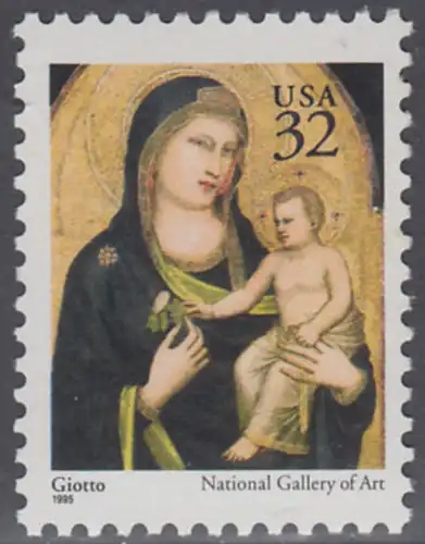 USA Michel 2674A / Scott 3003 postfrisch EINZELMARKE - Weihnachten: Maria mit Kind