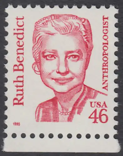 USA Michel 2677 / Scott 2938 postfrisch EINZELMARKE RAND unten - Amerikanische Persönlichkeiten: Ruth Benedict (1887-1948), Anthropologin