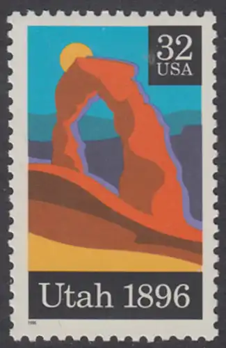 USA Michel 2684 / Scott 3024 postfrisch EINZELMARKE - 100 Jahre Bundesstaat Utah; Delicate Arch, Arches-Nationalpark