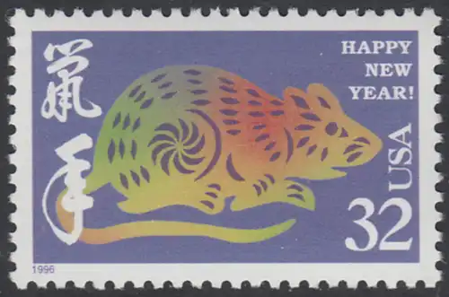 USA Michel 2694 / Scott 3060 postfrisch EINZELMARKE - Chinesisches Neujahr: Jahr der Ratte