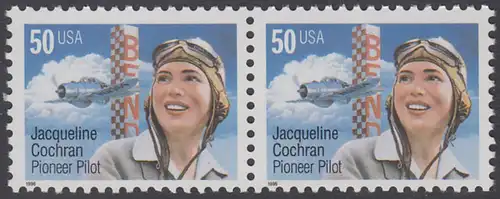 USA Michel 2700 / Scott 3066 postfrisch horiz.PAAR - Flugpioniere: Jacqueline Cochran (1906-1980)