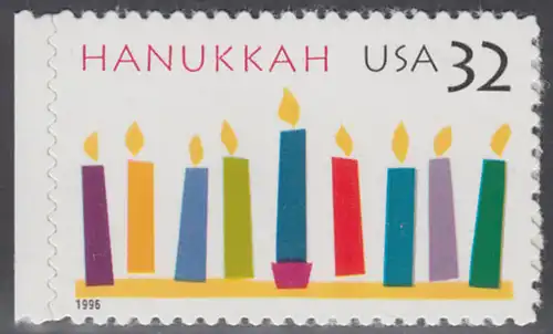 USA Michel 2794 / Scott 3118 postfrisch EINZELMARKE RAND links - Hanukka; Kerzen

