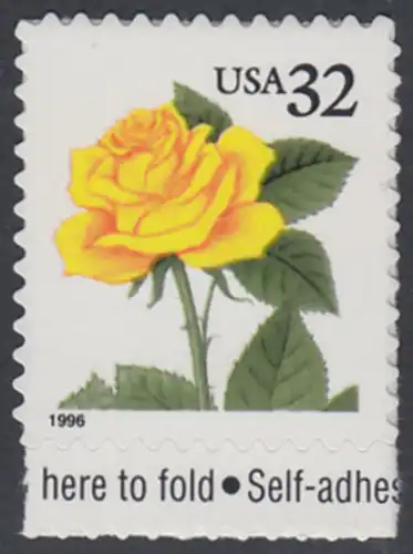 USA Michel 2795 / Scott 3049 postfrisch EINZELMARKE RAND unten - Blumen: Rose