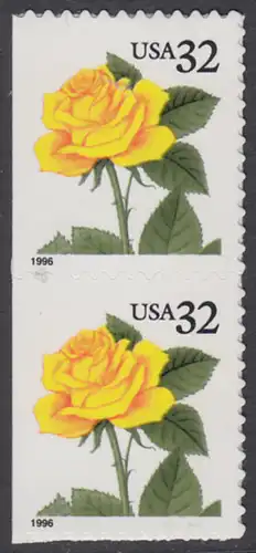 USA Michel 2795 / Scott 3049 postfrisch vert.PAAR - Blumen: Rose