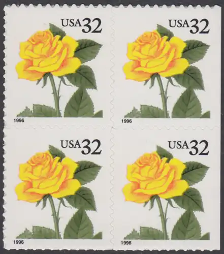 USA Michel 2795 / Scott 3049 postfrisch BLOCK - Blumen: Rose