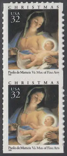 USA Michel 2799 / Scott 3112 postfrisch vert.PAAR (a1) - Weihnachten: Maria mit Kind