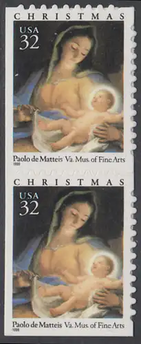 USA Michel 2799 / Scott 3112 postfrisch vert.PAAR (a2) - Weihnachten: Maria mit Kind