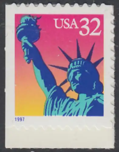 USA Michel 2802 / Scott 3122 postfrisch EINZELMARKE RAND unten (aus Markenheftchen) - Freiheitsstatue, New York