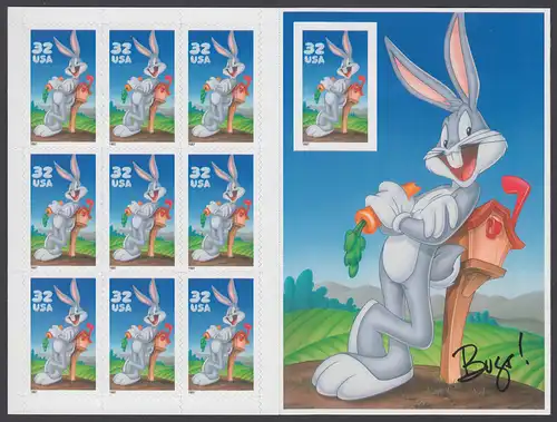 USA Michel 2829 / Scott 3138 postfrisch BOGEN(10) - Comicfigur Bugs Bunny