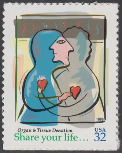 USA Michel 2997 / Scott 3227 postfrisch EINZELMARKE - Aufruf zur Organ- und Gewebespende