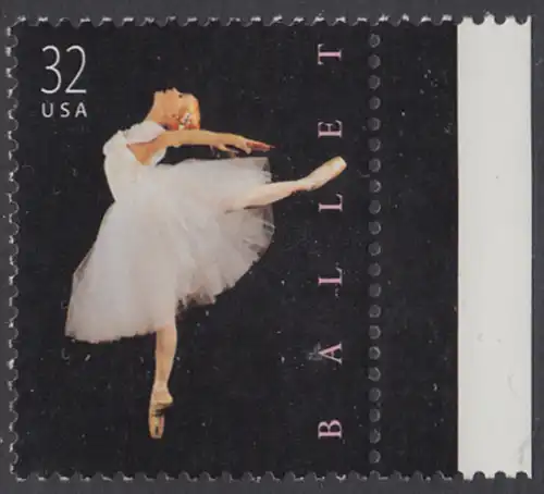 USA Michel 3042 / Scott 3237 postfrisch EINZELMARKE RAND rechts - Amerikanisches Ballett; Klassische Ballettänzerin