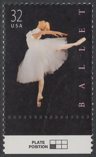 USA Michel 3042 / Scott 3237 postfrisch EINZELMARKE RAND unten - Amerikanisches Ballett; Klassische Ballettänzerin
