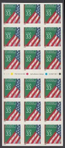 USA Michel 3099 / Scott 3283a postfrisch Folioblatt(18) - Flagge vor Schultafel