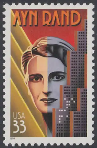 USA Michel 3115 / Scott 3308 postfrisch EINZELMARKE - Ayn Rand (1905-1982), Schriftstellerin