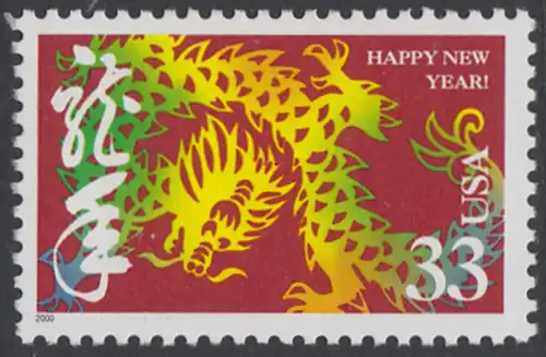 USA Michel 3242 / Scott 3370 postfrisch EINZELMARKE - Chinesisches Neujahr: Jahr des Drachen