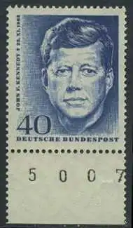 BUND 1964 Michel-Nummer 0453 postfrisch EINZELMARKE RAND unten (BZ)