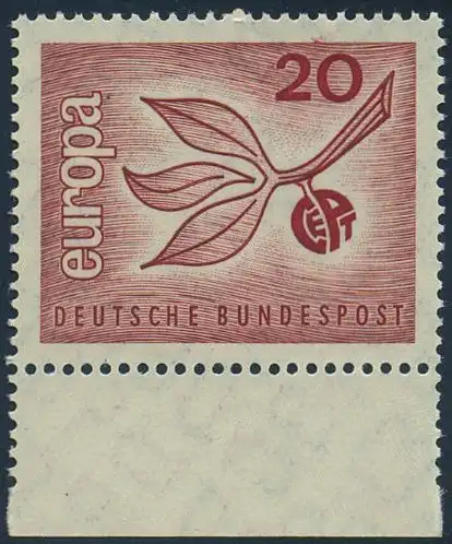 BUND 1965 Michel-Nummer 0484 postfrisch EINZELMARKE RAND unten