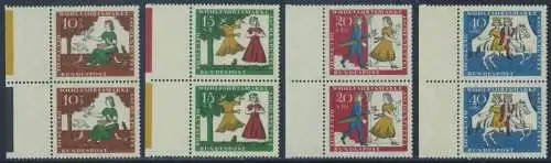 BUND 1965 Michel-Nummer 0485-0488 postfrisch SATZ(4) vert.PAARE RÄNDER links (d)