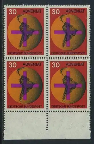 BUND 1967 Michel-Nummer 0545 postfrisch BLOCK RÄNDER unten