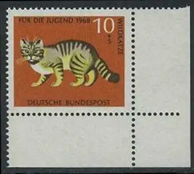 BUND 1968 Michel-Nummer 0549 postfrisch EINZELMARKE ECKRAND unten rechts