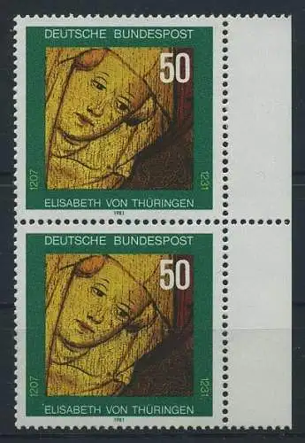 BUND 1981 Michel-Nummer 1114 postfrisch vert.PAAR RÄNDER rechts