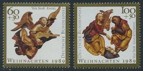 BUND 1989 Michel-Nummer 1442-1443 postfrisch SATZ(2) EINZELMARKEN 