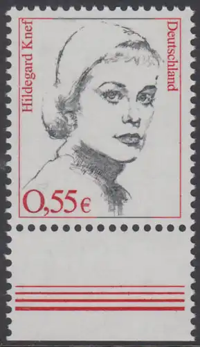 BUND 2002 Michel-Nummer 2296 postfrisch EINZELMARKE RAND unten 
