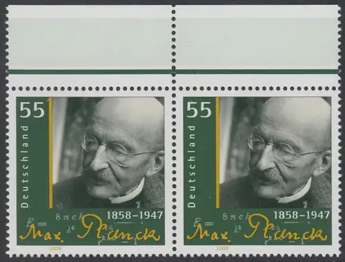 BUND 2008 Michel-Nummer 2658 postfrisch horiz.PAAR RÄNDER oben 