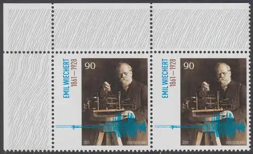 BUND 2011 Michel-Nummer 2897 postfrisch horiz.PAAR ECKRAND oben links