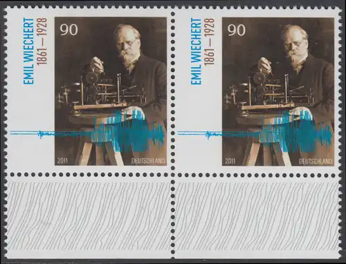 BUND 2011 Michel-Nummer 2897 postfrisch horiz.PAAR RÄNDER unten 