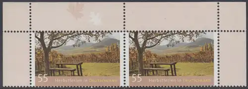 BUND 2012 Michel-Nummer 2953 postfrisch horiz.PAAR ECKRÄNDER oben rechts/links 