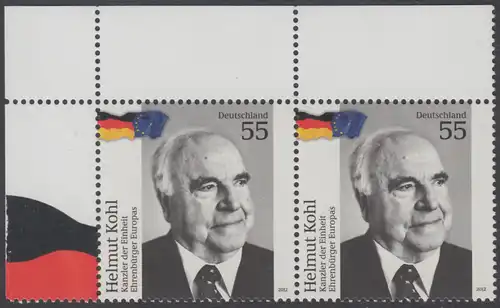 BUND 2012 Michel-Nummer 2960 postfrisch horiz.PAAR ECKRAND oben links